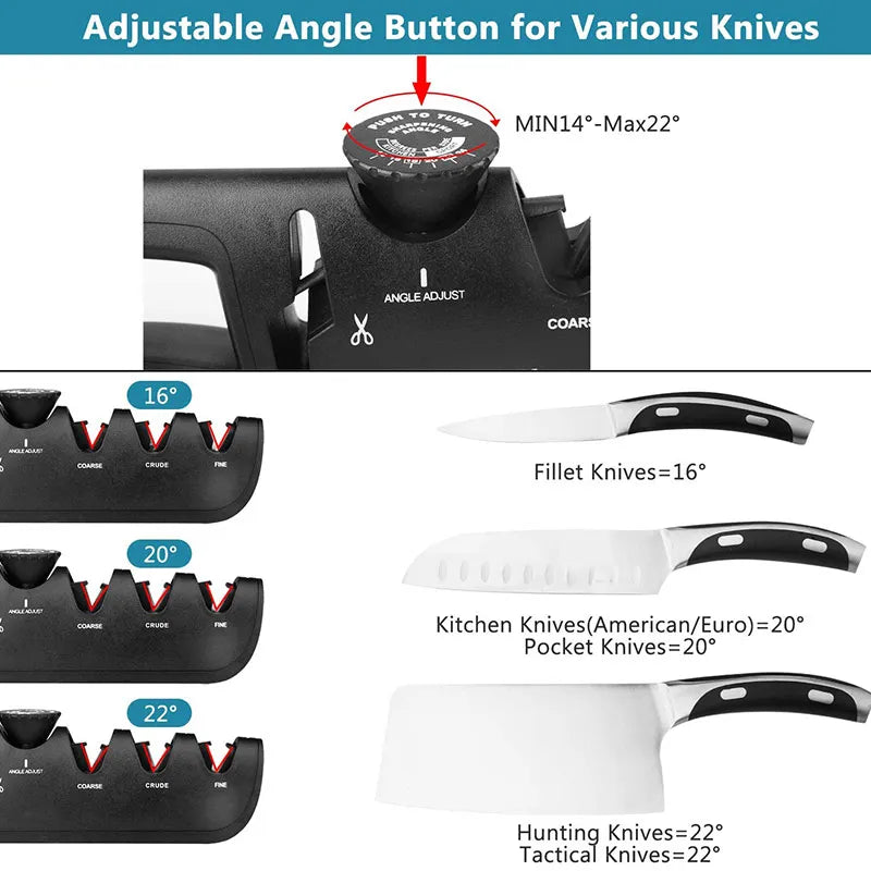 Knife Sharpener Angle Adjustable 4 Stages Whetstone Sharpener Tool