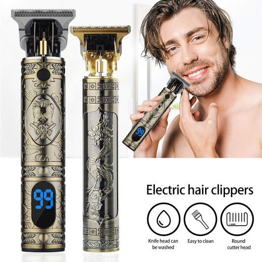 Vintage T9 0MM Hair Cutting Machine Trimmer Cordless Hair finishing Beard Clipper for men USB