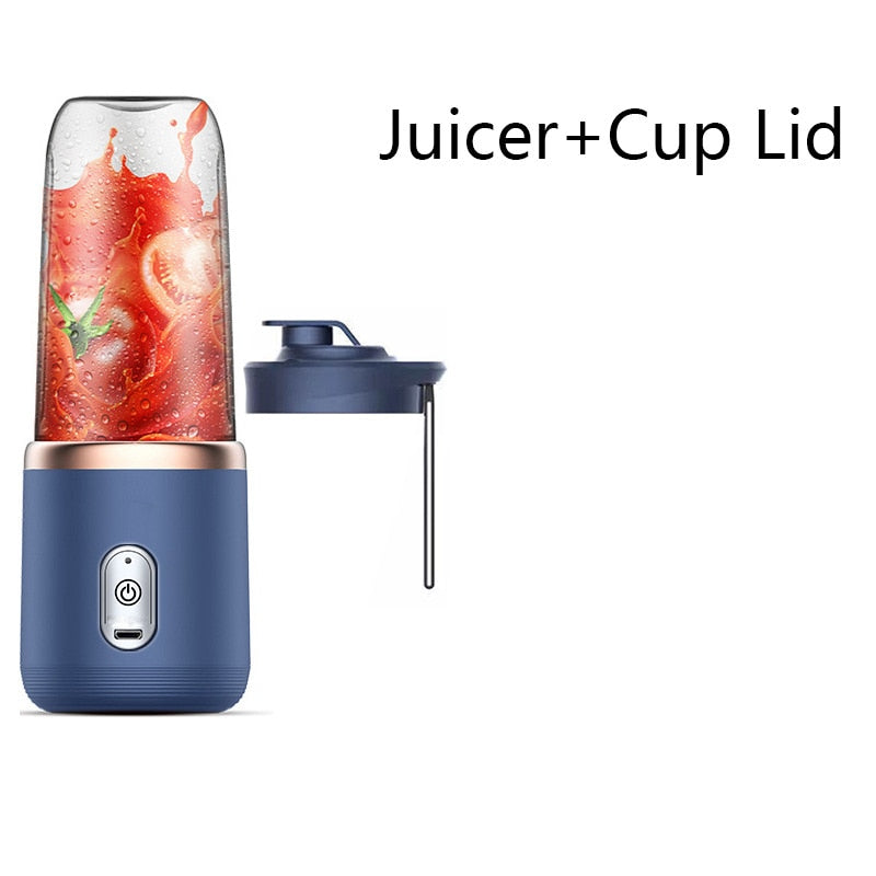 6 Blades Portable Automatic Small Electric Juicer Smoothie Blender Ice CrushCup Food Processor