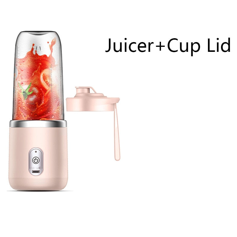 6 Blades Portable Automatic Small Electric Juicer Smoothie Blender Ice CrushCup Food Processor