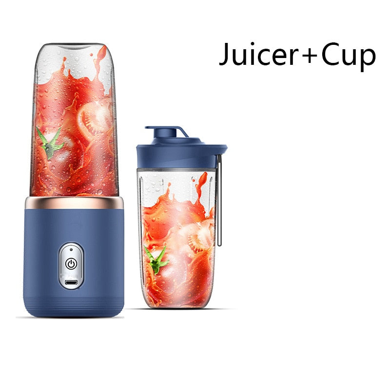 6 Blades Portable Automatic Small Electric Juicer Smoothie Blender Ice CrushCup Food Processor